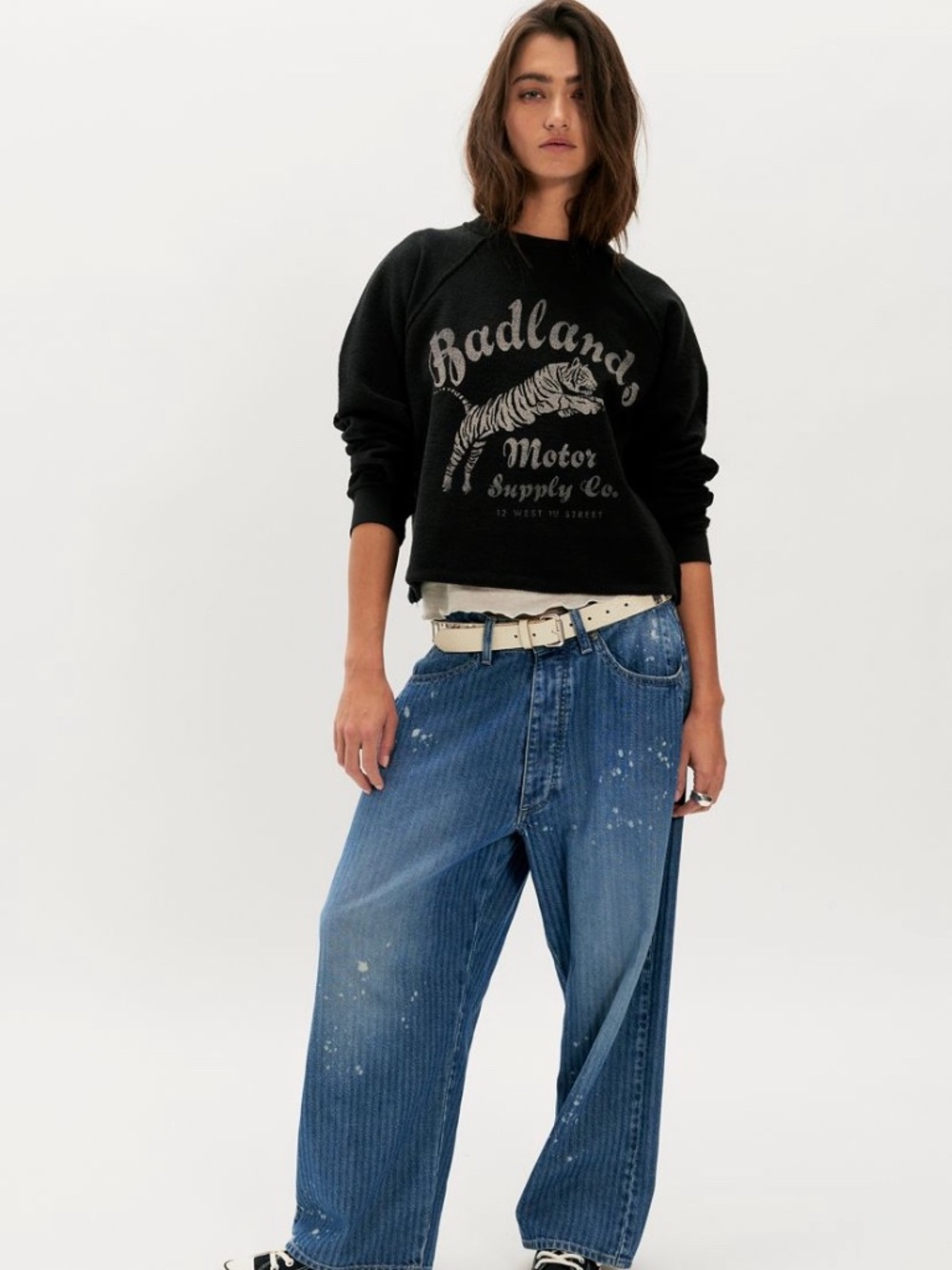 Lee loose button fly ankle jeans